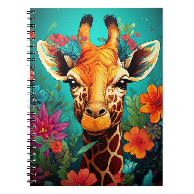 Carnet Portrait de la Giraffe florale-9319 (Devant)