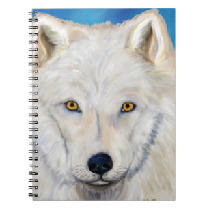 Carnet Portrait de loup blanc