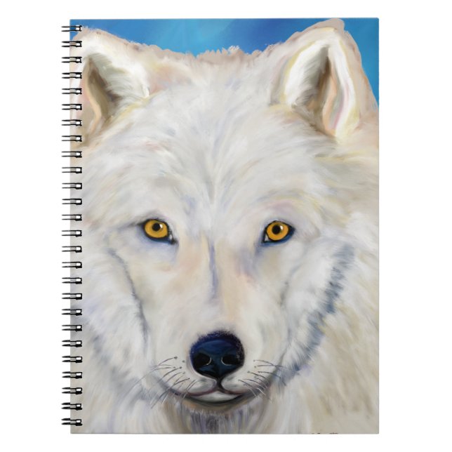 Carnet Portrait de loup blanc (Devant)