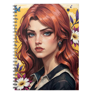 Carnet Portrait de rousse floral 🌸✨