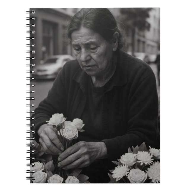 Carnet Portrait de rue du vendeur de fleurs (Devant)