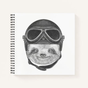 Carnet Portrait De Sloth   Casque Vintage