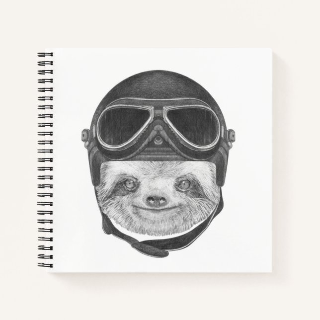 Carnet Portrait De Sloth | Casque Vintage (Devant)