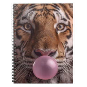 Carnet Portrait de tigre du Bengale soufflant un bubble-g