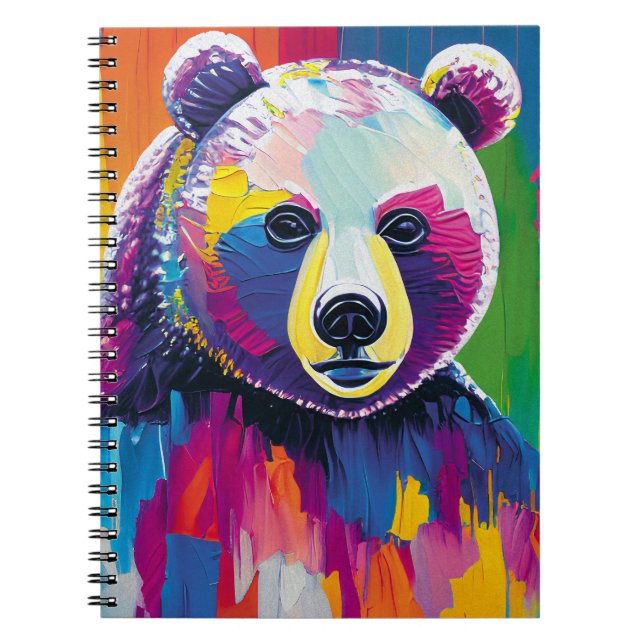 Carnet Portrait d'ours coloré (Devant)