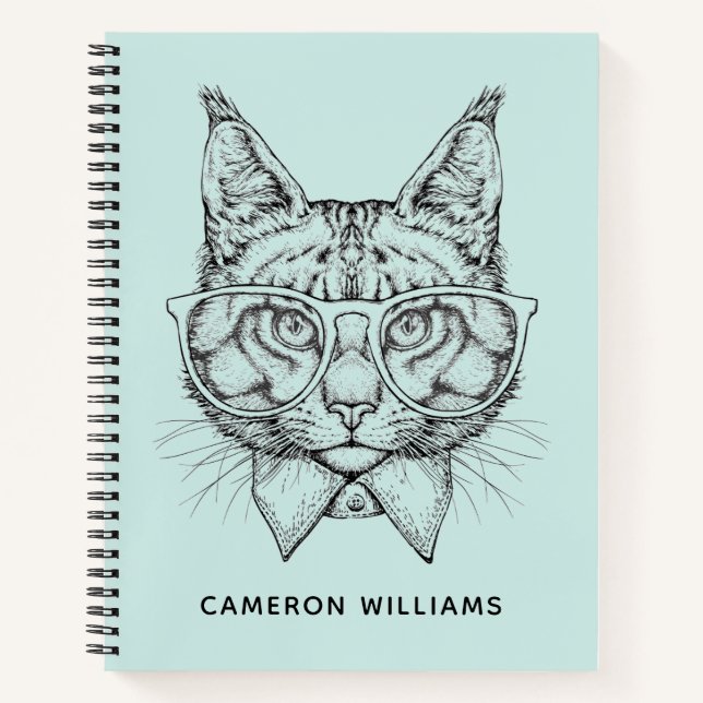 Carnet Portrait du Maine Coon | Ajouter Votre Nom (Devant)