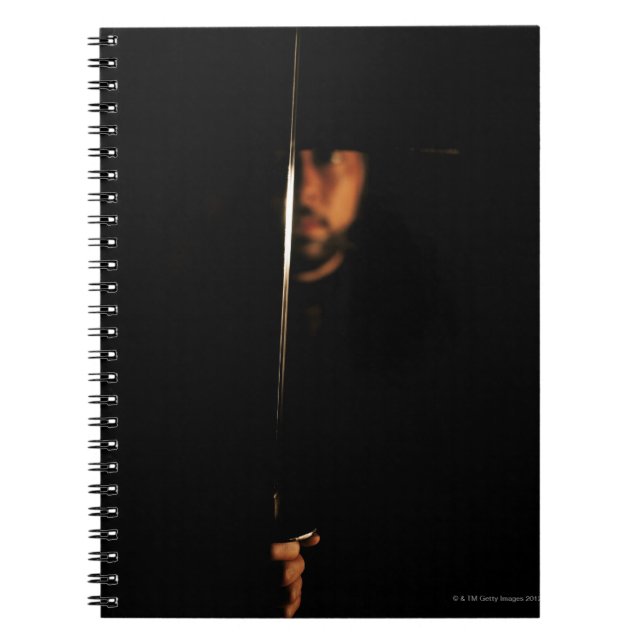 Carnet Portrait d'un guerrier samouraï tenant une épée 4 (Devant)