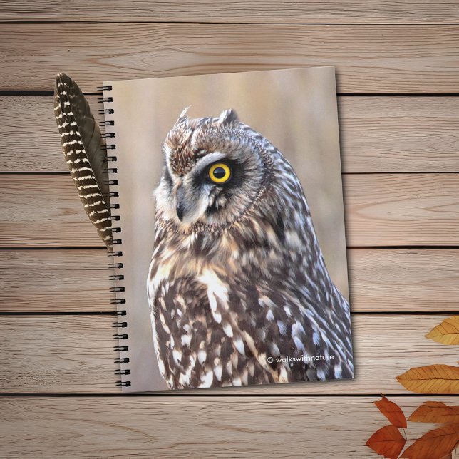 Carnet Portrait d'une chouette à courte portée (Portrait of a Short-Eared Owl Journal Cover Photo)
