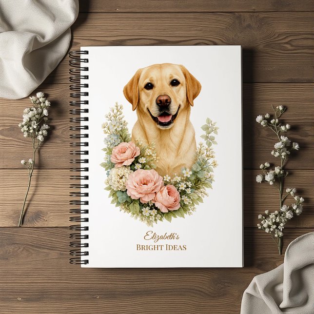 Carnet Portrait Floral Labrador (Créateur téléchargé)