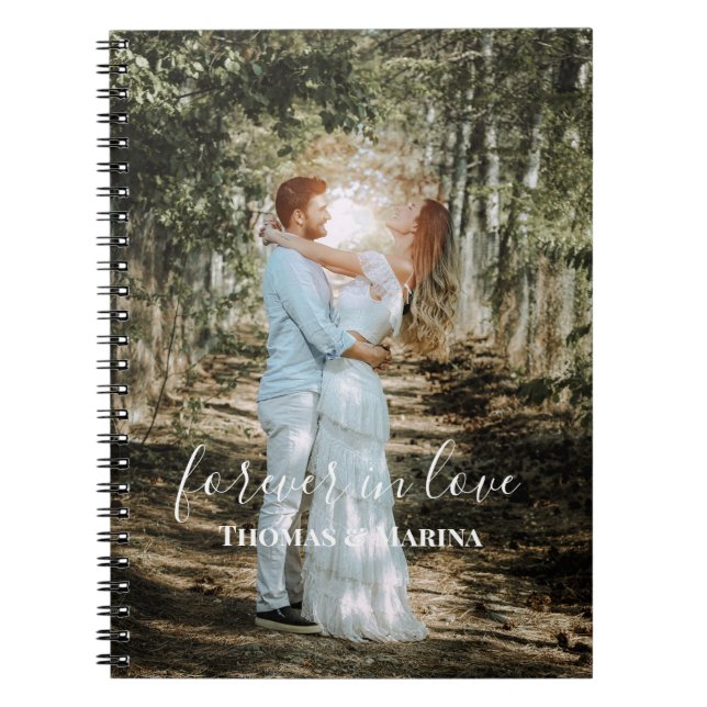 Carnet Portrait Mariage personnalisé Calligraphie moderne (Devant)