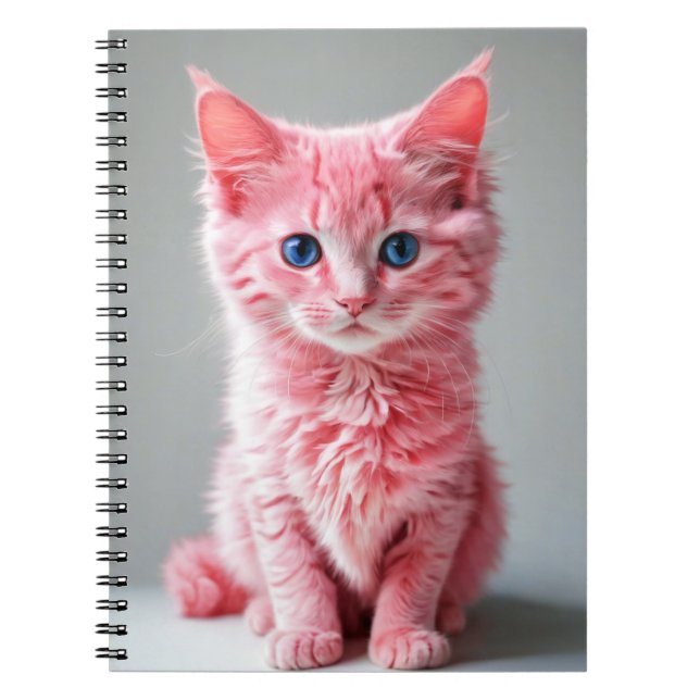 Carnet Portrait photo de chat rose (Devant)