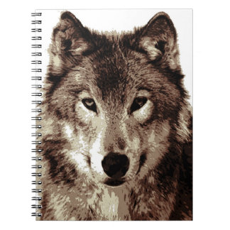 Carnet Portrait Sepia Wolf