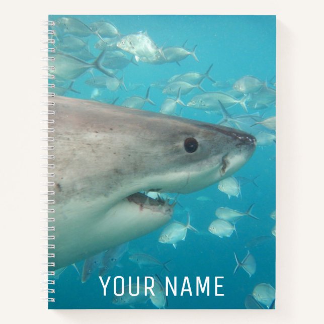Carnet Portrait sous-marin personnalisé de grand requin b (Devant)