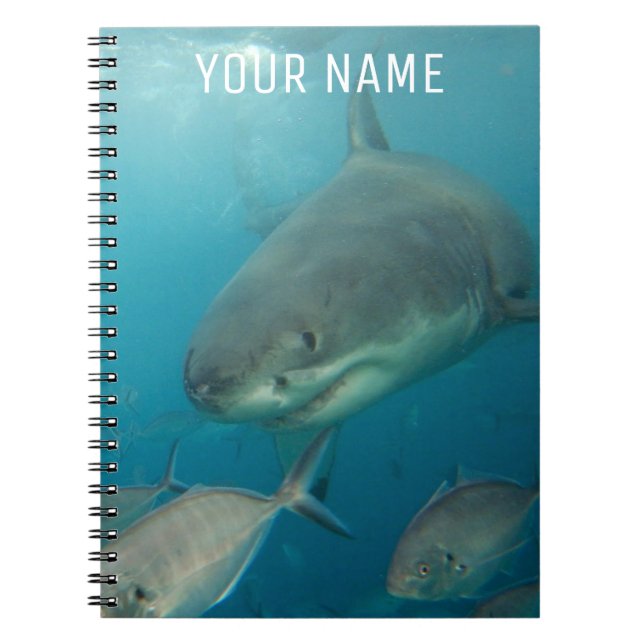 Carnet Portrait sous-marin personnalisé de grand requin b (Devant)