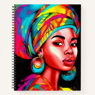 Carnet Portrait vibreux avec papier à tête coloré