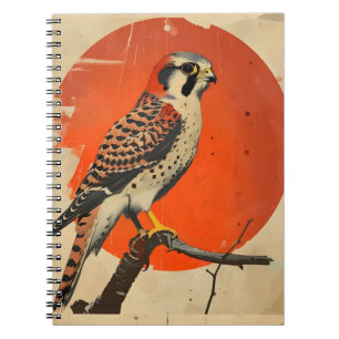 Carnet Portrait vintage de la Kestrel américaine