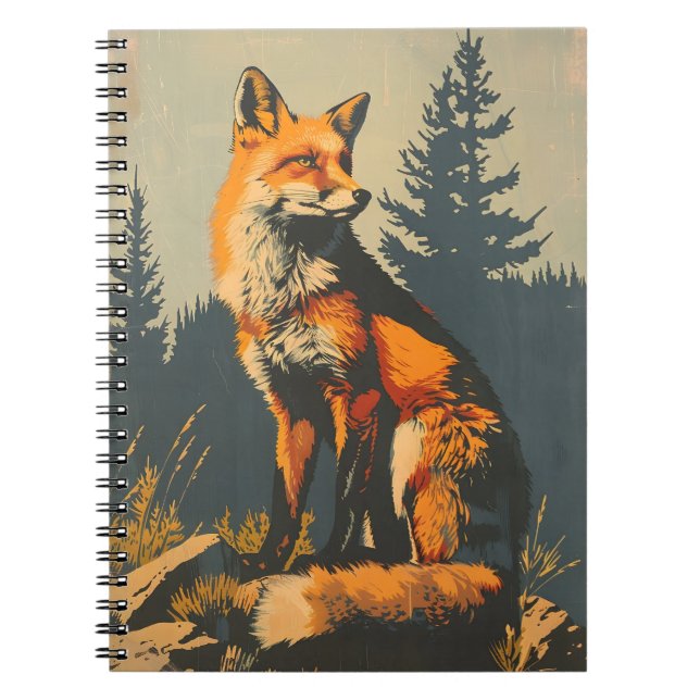 Carnet Portrait vintage de Red Fox (Devant)