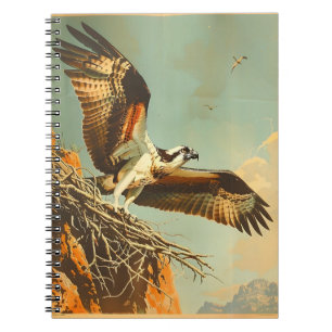 Carnet Portrait vintage du balbuzard pêcheur