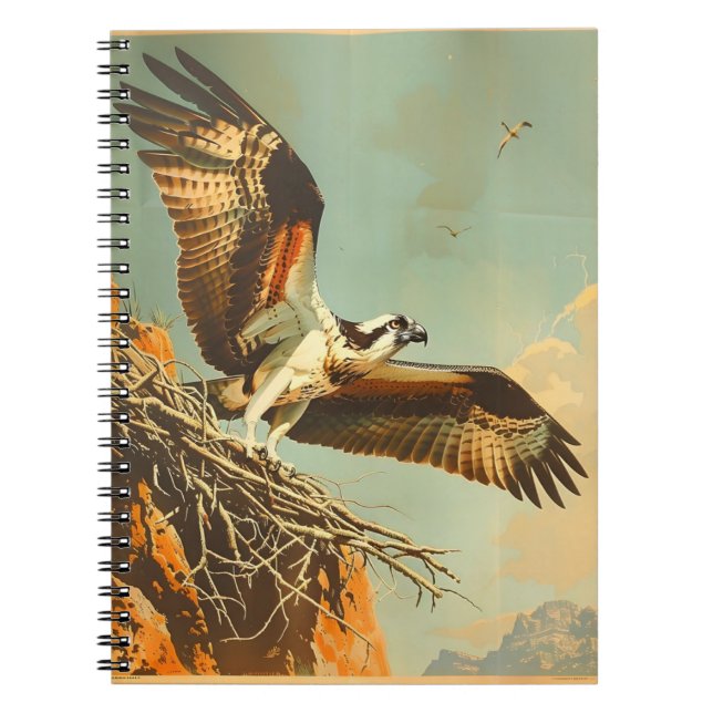 Carnet Portrait vintage du balbuzard pêcheur (Devant)