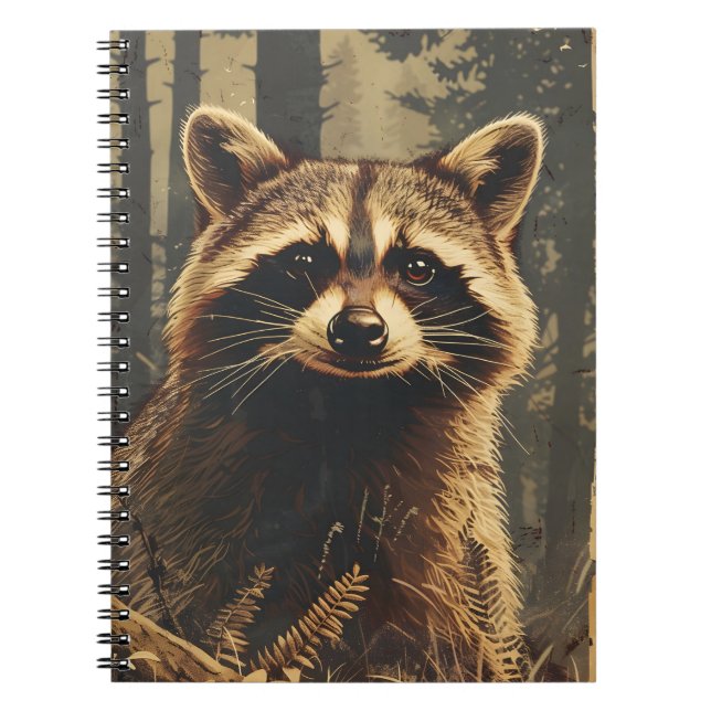 Carnet Portrait vintage du Raccoon (Devant)