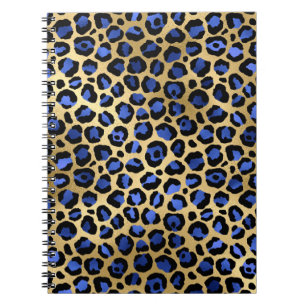 Carnet Ports Leopard Gold & Royal Blue Glam Imprimer