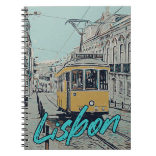 Carnet Portugal Vue Lisbonne avec le tramway emblématique