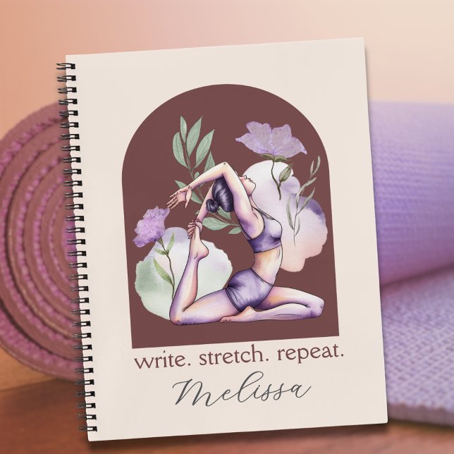 Carnet Pose de Yoga violet Boho Abstrait moderne (Créateur téléchargé)