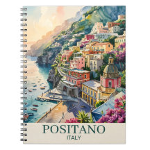 Positano Italie Côte Amalfitaine Paysage Aquarelle