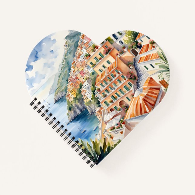 Carnet Positano : Le charme de l'aquarelle sur la côte am (Devant)