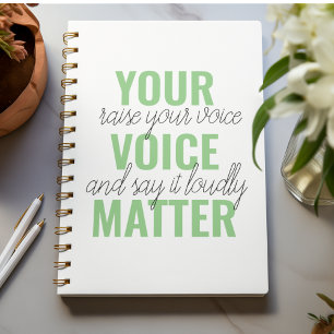 Carnet Positive Green Your Voice Matter Motivation Citati