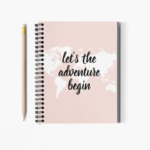 Carnet Positive rose Commençons l'aventure Carte du Monde