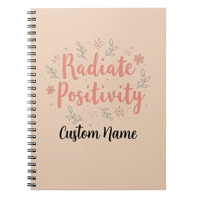 Carnet Positivité radiale Personnalisation solaire floral (Devant)