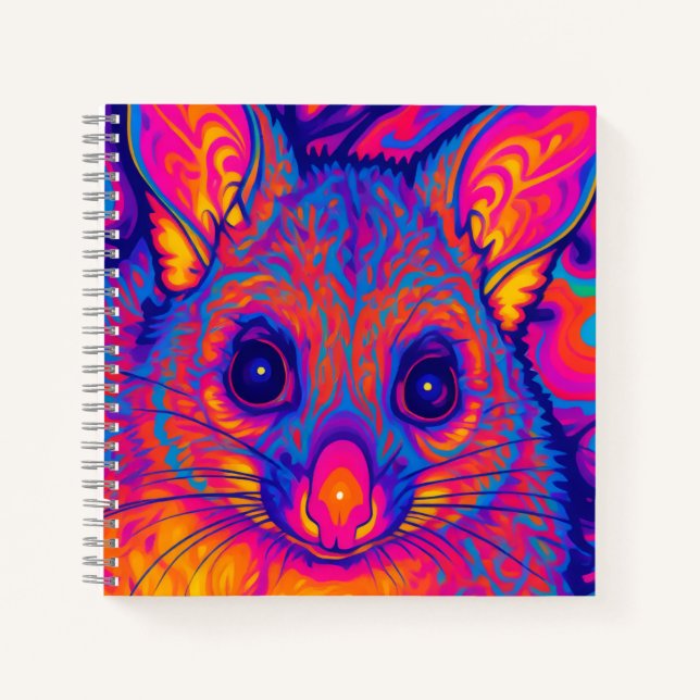 Carnet possums australien psychédélique à queue touffue (Devant)