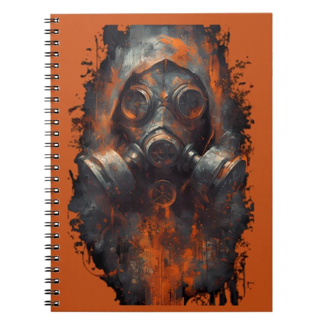 Carnet Post Apocalyptic Gas Mask Toxic Grunge  (Devant)