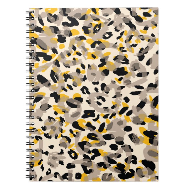 Carnet Poster de animal, arrière - plan de texture léopar (Devant)