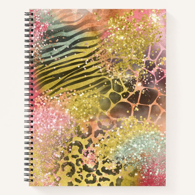 Carnet Poster de animal de Parties scintillant multicolor (Devant)