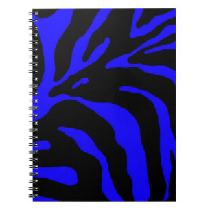 Carnet Poster de animal en bande bleu Zebra