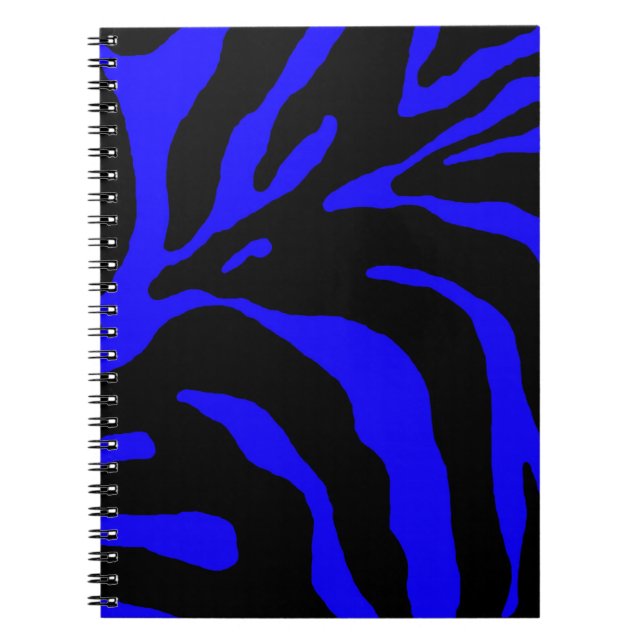 Carnet Poster de animal en bande bleu Zebra (Devant)