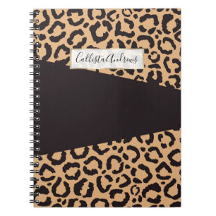 Carnet Poster de animal Leopard d'or noir moderne