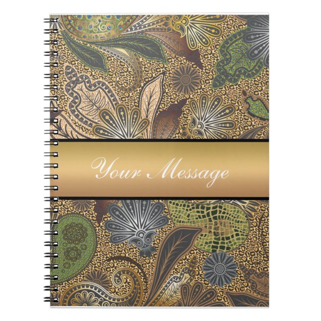 Carnet Poster de animal Paisley Motif (Devant)
