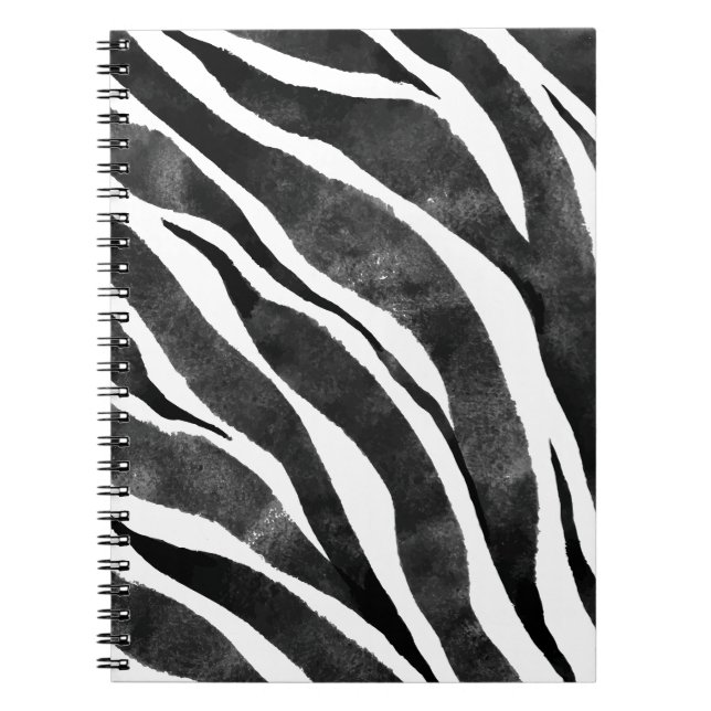 Carnet Poster de animal Zèbre noir blanc (Devant)