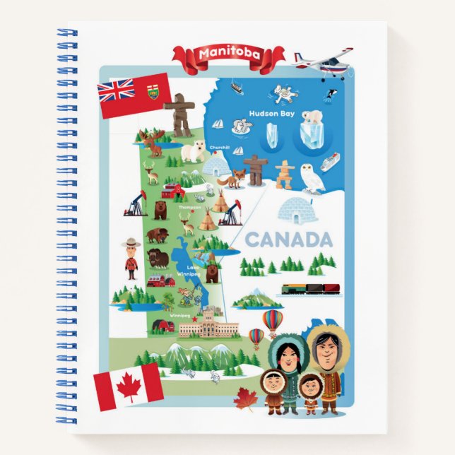 Carnet Poster de dessin du Manitoba Canada (Devant)