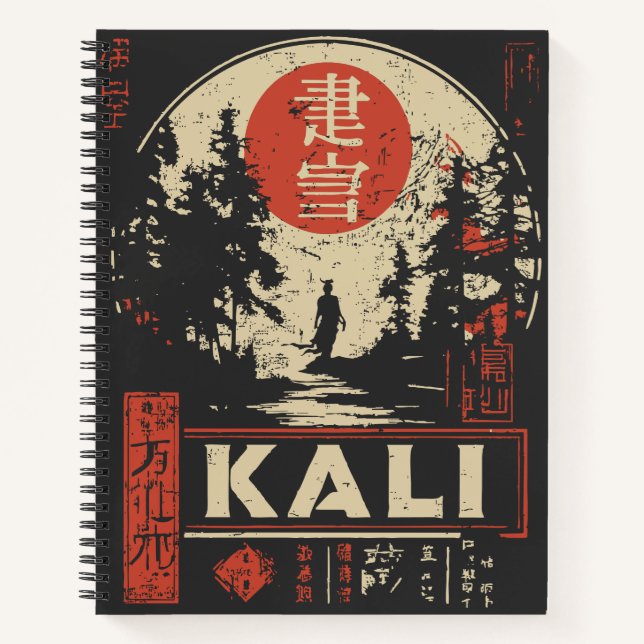 Carnet Poster de la déesse Kali - Style japonais Ukiyo-e (Devant)