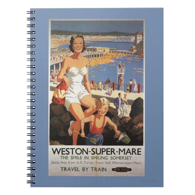 Carnet Poster de la Mère et du Fils sur la Plage (Devant)