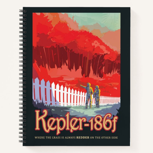Carnet Poster De L'Espace Rétro De Kepler-186f. (Devant)