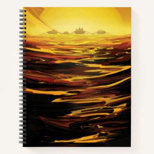 Carnet Poster de l'espace rétro - La plus grande lune de 