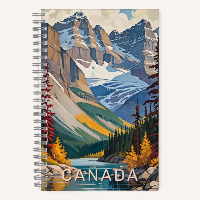 Carnet Poster de voyage du Canada texte personnalisé (Recto)