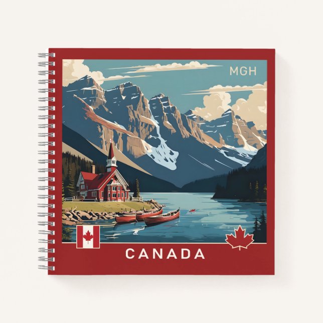 Carnet Poster de voyage sur mesure Monogramme Canada (Devant)