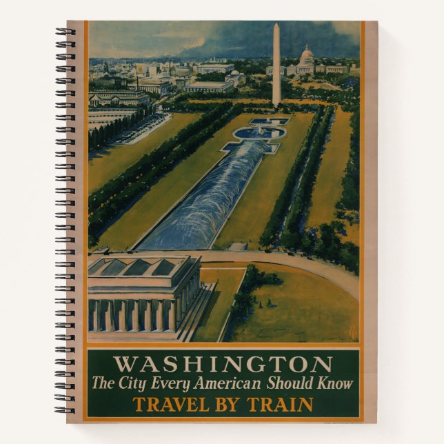 Carnet Poster de voyage vintage Washington DC (Devant)