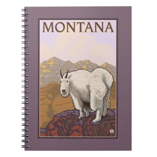 Carnet Poster du Vintage voyage de la chèvre de Montana (Devant)